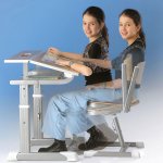 Conen Aluflex Schultisch mit Hhenverstellung - Zweierschlertisch