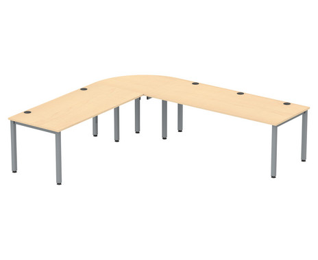 Flexeo Schreibtisch (Breite 200 cm) mit Anbau und Viertelkreis Schreibtisch (Breite 200 cm) mit Anbau und Viertelkreis 1 (Zoom)