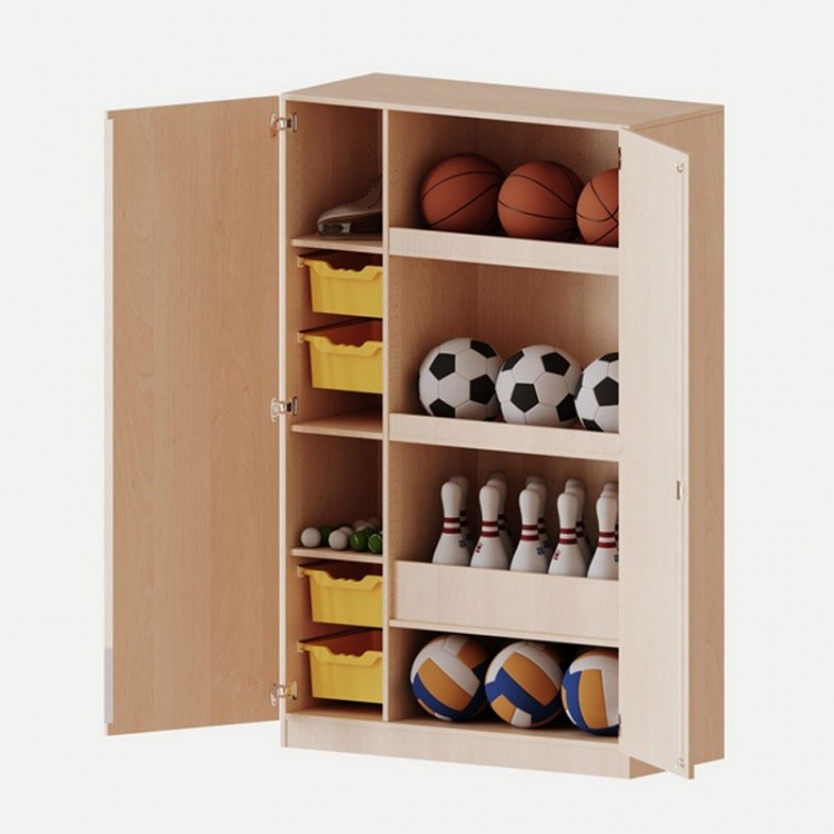 Conen Sportschrank, 4 hohe ErgoTray Boxen, Ballfach, mit Sockel Sportschrank, 4 hohe ErgoTray Boxen, Ballfach, mit Sockel 1 (Zoom)