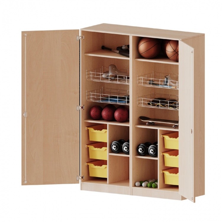 Conen Sportschrank, 4 Ballkörbe, 6 ErgoTray Boxen, mit Sockel Sportschrank, 4 Ballkörbe, 6 ErgoTray Boxen, mit Sockel  (Zoom)