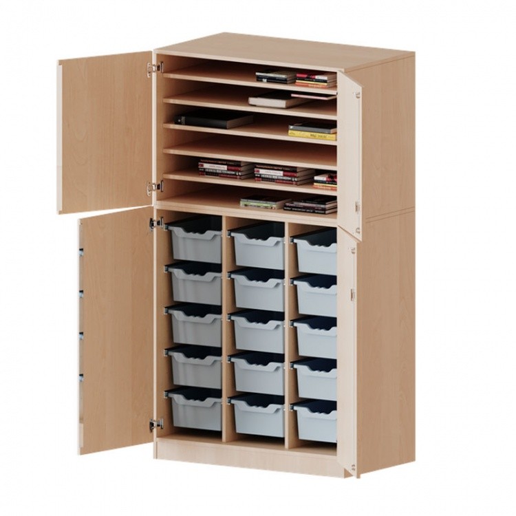 Conen Bastelschrank, 4-türiger Schrank mit 15 hohen ErgoTray Boxen, zweiteilig Bastelschrank, 4-türiger Schrank mit 15 hohen ErgoTray Boxen, zweiteilig 1 (Zoom)