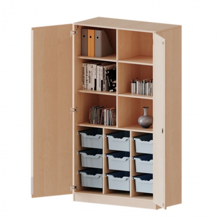 Conen Schrank mit Mittelwand und 9 hohen ErgoTray Boxen Schrank mit Mittelwand und 9 hohen ErgoTray Boxen 1 (Zoom)