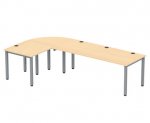 Flexeo Schreibtisch (Breite 200 cm) mit Anbau und Viertelkreis Schreibtisch (Breite 200 cm) mit Anbau und Viertelkreis 2 (Zoom)