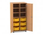 Flexeo Schrank PRO, 2 Reihen, 6 Boxen Gr. M, 6 Fächer oben  (Zoom)