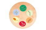 beleduc Igel Oscar farbige Stickerei am Bauch mit Symbolen typischer Nahrungsmittel von Igeln  (Zoom)