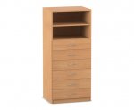 Flexeo Schrank, 6 kleine Schubladen, 2 Fächer, Breite 64,1 cm  (Zoom)