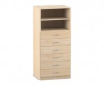 Flexeo Schrank, 6 kleine Schubladen, 2 Fächer, Breite 64,1 cm  (Zoom)