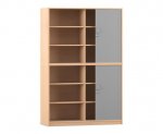 Flexeo Rollladenschrank, 12 Fächer, Mittelwand, 2 Türen, Breite 126,4 cm  (Zoom)