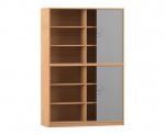 Flexeo Rollladenschrank, 12 Fächer, Mittelwand, 2 Türen, Breite 126,4 cm  (Zoom)