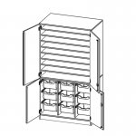 Conen Bastelschrank, 4-türiger Schrank mit 9 hohen ErgoTray Boxen, zweiteilig Bastelschrank, 4-türiger Schrank mit 9 hohen ErgoTray Boxen 2 (Zoom)