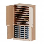 Conen Bastelschrank, 5 Ordnerhhen, 4-triger Schrank mit 18 flachen ErgoTray Boxen