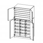 Conen Bastelschrank, 4-türiger Schrank mit 15 hohen ErgoTray Boxen, zweiteilig Bastelschrank, 4-türiger Schrank mit 15 hohen ErgoTray Boxen, zweiteilig 2 (Zoom)