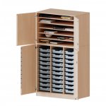 Conen Bastelschrank, 4-triger Schrank mit 30 flachen ErgoTray Boxen, zweiteilig