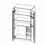 Conen Musikschrank, Türen mit Instrumentenhalterungen, mit 4 ErgoTray Boxen Musikschrank 2 (Zoom)