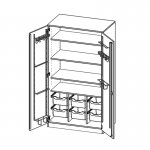 Conen Musikschrank, Türen mit Instrumentenhalterungen, mit 6 ErgoTray Boxen Musikschrank 2 (Zoom)