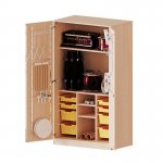 Conen Musikschrank, Tren mit Instrumentenhalterungen, mit 8 ErgoTray Boxen