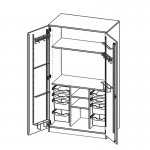 Conen Musikschrank, Türen mit Instrumentenhalterungen, mit 8 ErgoTray Boxen Musikschrank 2 (Zoom)