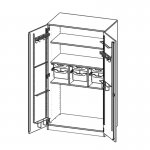 Conen Musikschrank, Türen mit Instrumentenhalterungen, mit 6 ErgoTray Boxen Musikschrank 2 (Zoom)