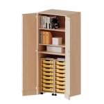 Conen Garagenschrank mit 2 Containern mit je 8 flachen ErgoTray Boxen