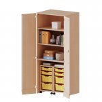 Conen Garagenschrank mit 2 Containern mit je 2 flachen und 2 hohen ErgoTray Boxen