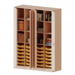 Conen Schrank, viertrig, mit 24 flachen ErgoTray Boxen