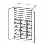 Conen Bastelschrank, 5 Ordnerhöhen, mit 15 hohen ErgoTray Boxen - Serie EVO180 Bastelschrank 2 (Zoom)