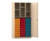 Flexeo Schrank, 30 kleine Boxen, 6 Fcher, 2 Tren